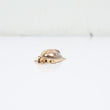 14K 3 Tone Turtle Pendant / 5.25gr / 1in / White Zircons