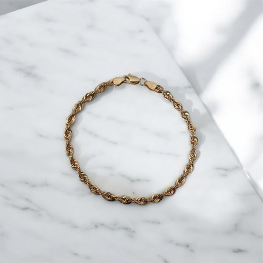 14K YG Rope Chain / 3.13gr / 3.8mm / 8in