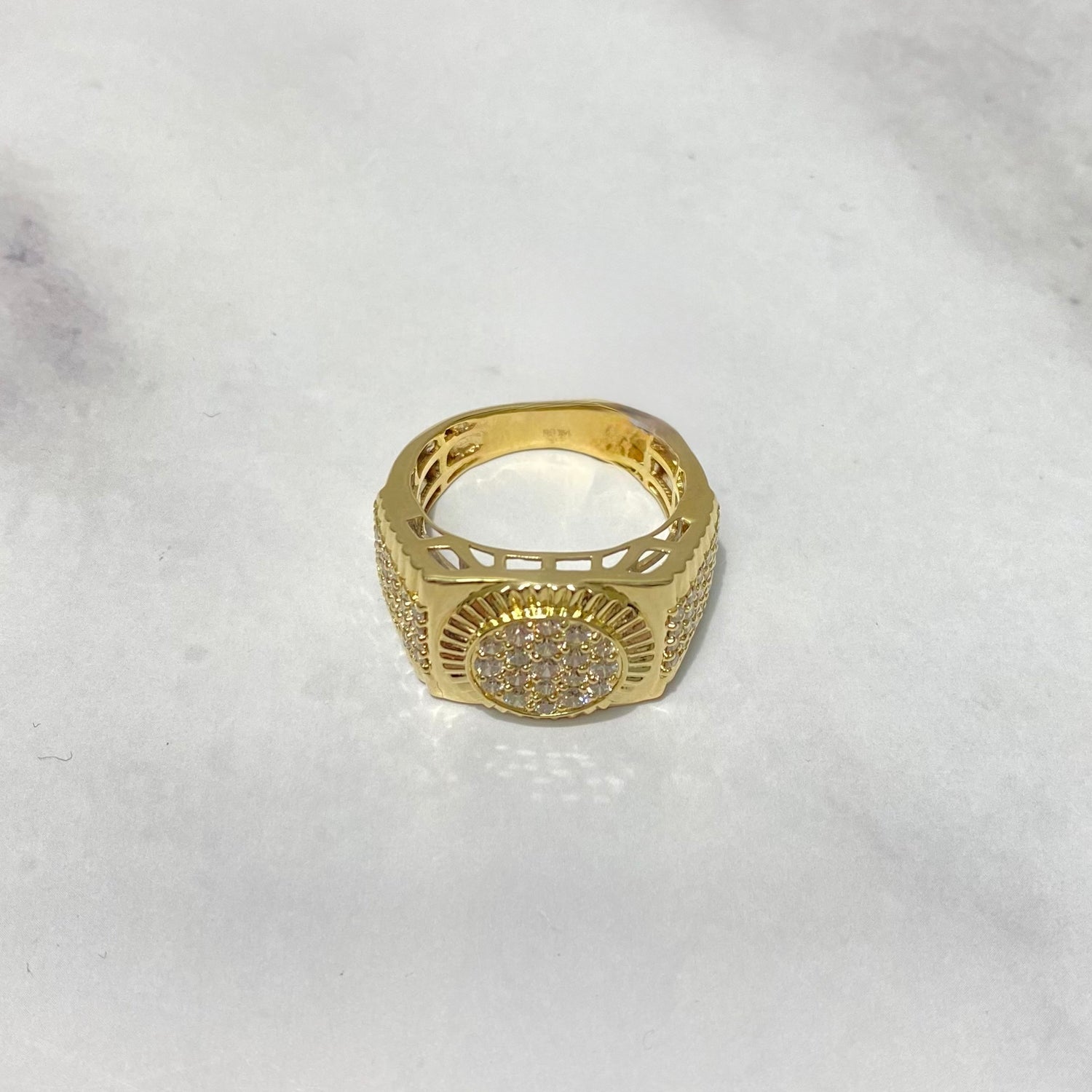 14K Yellow Gold Diamond Rx Type Ring 1.46Ct Dia / 10.72gr / Size 10