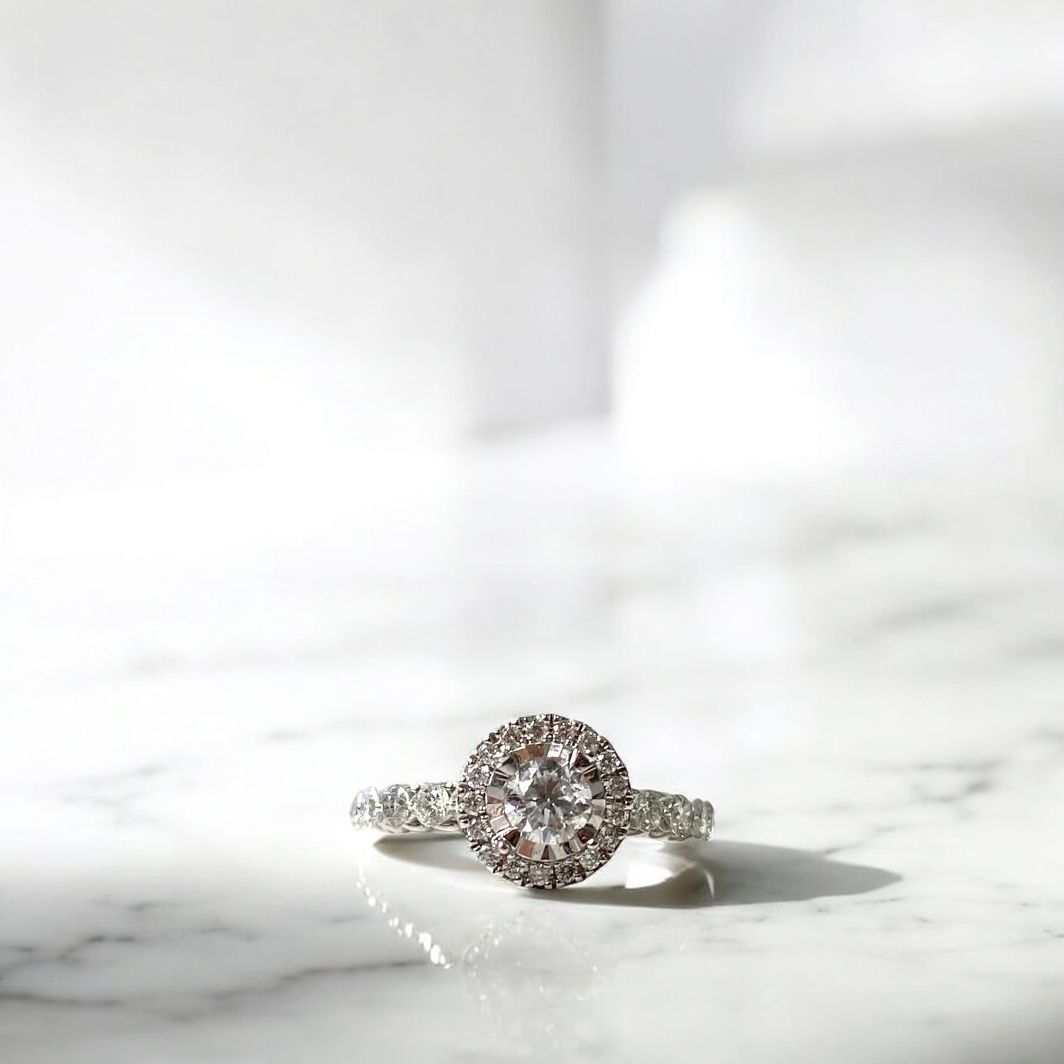 Engagement Ring Diamond Round 14K WG 1.59Ct Dia Size Sz 6 Weight 3.1 gr