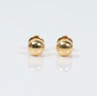 18K Yellow Gold Half Smooth Ball Stud Earrings / 0.76gr / 8mm