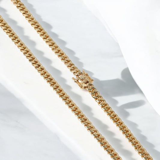 14K YG Cuban Links chain / 81.8gr / 6.4mm / 24in /