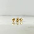 18K Yellow Gold Smooth Half Ball Stud Earrings / 0.6gr / 6mm