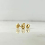 18K Yellow Gold Smooth Half Ball Stud Earrings / 0.6gr / 6mm