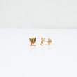 18K YG Lv Stud Earrings / 0.6gr / 6mm  /