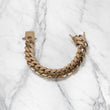 10K YG CL Cuban Links Bracelet / 175.1gr / 17.3mm / 8.5in / Diamond In The Lock