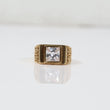 14K Yellow Gold Luxury Ring With Zircons / 3.3gr / Size 5