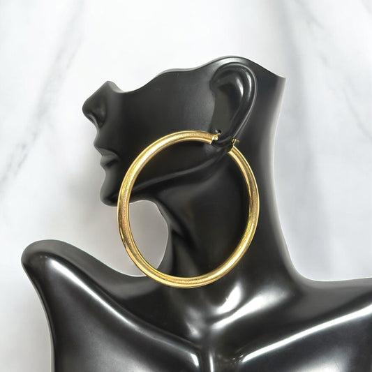 14K Yellow Gold Hoop Earrings / 12.7gr