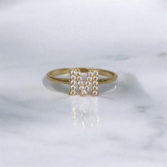 14K YG Letter M  Ring / 1.52gr / Sz 7.5