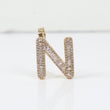 10K YG Diamond Baguette Letter N Pendant / 4.4gr / 0.8in / D-0.69Ct