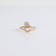 14K Yellow Gold Letter C Ring With Zircons / 1.5gr / Size 7.5