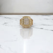 10K YG Luxury Rectangle Rings / 8.34gr / Sz 11 / White Zircons