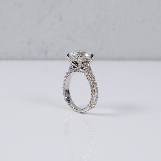 14K WG Lab Diamond Round Brilliant With Certificate Engagement Ring / 7.06gr / Sz 6.5 / 5.82 CTTW Lab VS / E-F