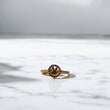 18K Yellow Gold Fingerprint Ring With Zircons / 2gr / Size 6 3/4