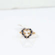 10K Yellow Gold Diamond Heart Ring Ct Dia/Sapphire / 2.3gr / Size 7
