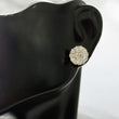14K Yellow Gold Lab Diamond Flower Round Stud Earrings 2.50Ct Lab Dia / 3.97gr / 10mm