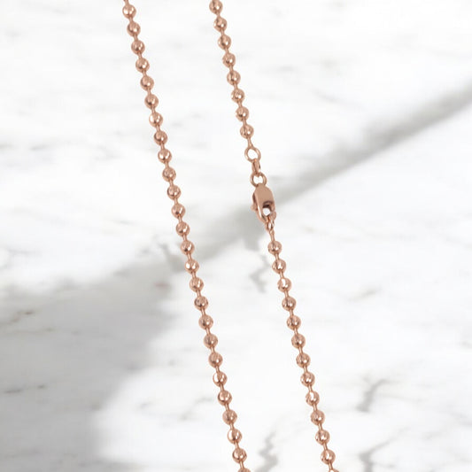 10K RG Military Balls - Diamond Cut Chain / 14.53gr / 3mm / 27in /