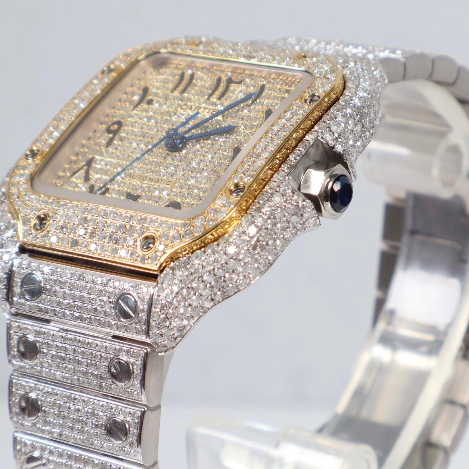 Cartier Santos Bustdown 2 Tone Yellow Watch / 36mm /