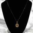 18K Yellow Gold Virgen Jewelry Set With Zircons / 4.7gr / 18in