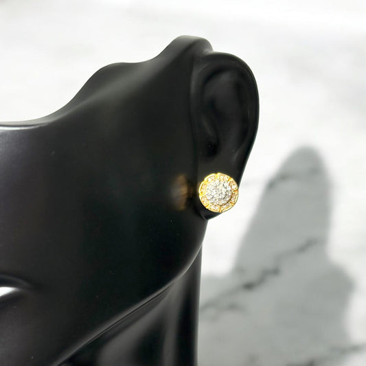 10K Yellow Gold Diamond Luxury Stud Earrings 0.29Ct / 1.8gr
