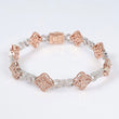 10K 2 ToneDiamond Infinity Flower Link Bracelet / 16.7gr / 6.3mm / 8in / 4Ct / VS2-SI / G-H