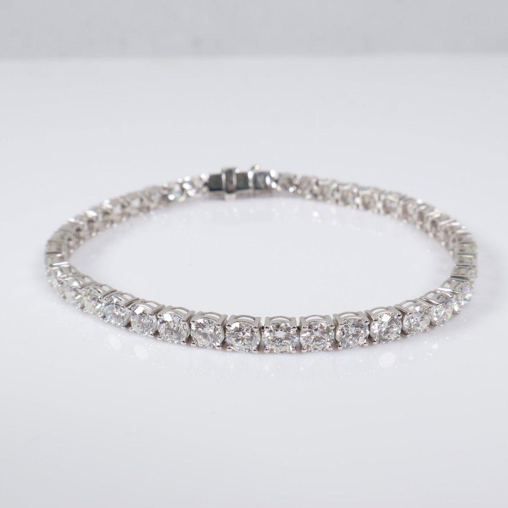 14K WG Lab Diamond Tennis Bracelet / 8gr / 4mm / 7in / 10.66Ct Lab / VS / F