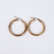 10K Yellow Gold Plain Hoop Earrings / 3.3gr