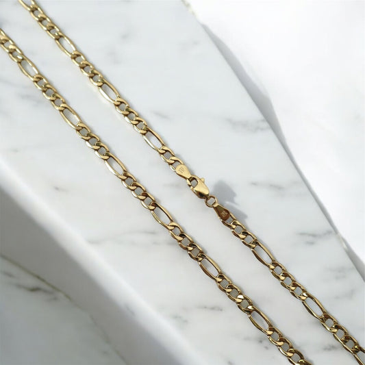 14K YG Figaro Chain / 11.66gr / 5mm / 26in