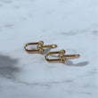14K YG Fany Stud Earrings / 6.6gr / 1.1in
