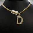 Letter D Pendant 14K Yellow Gold With Diamond / 3.8gr