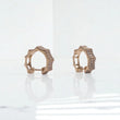 14K Yellow Gold Diamond Luxury Hoop Earrings 0.95Ct / 3gr