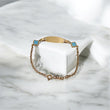 14K YG Baby Roll-on Name Plate With Sky Blue Clover Bracelet / 1.57 gr / 1.58mm / 6in