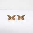 14K YG Butterfly Stud Earrings / 3.9gr / 19mm /