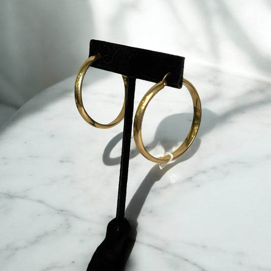14K Yellow Gold Hoop Earrings / 4.4gr