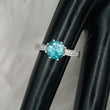 Blue Diamond Engagement Ring 14K White Gold / 4.2gr / Size 6