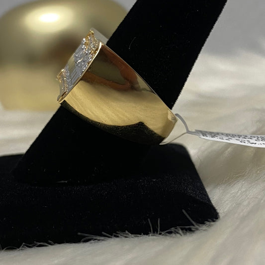 10K Rose-White Gold Diamond Last Supper Ring 0.28Ct Dia / 8.4gr / Size 9