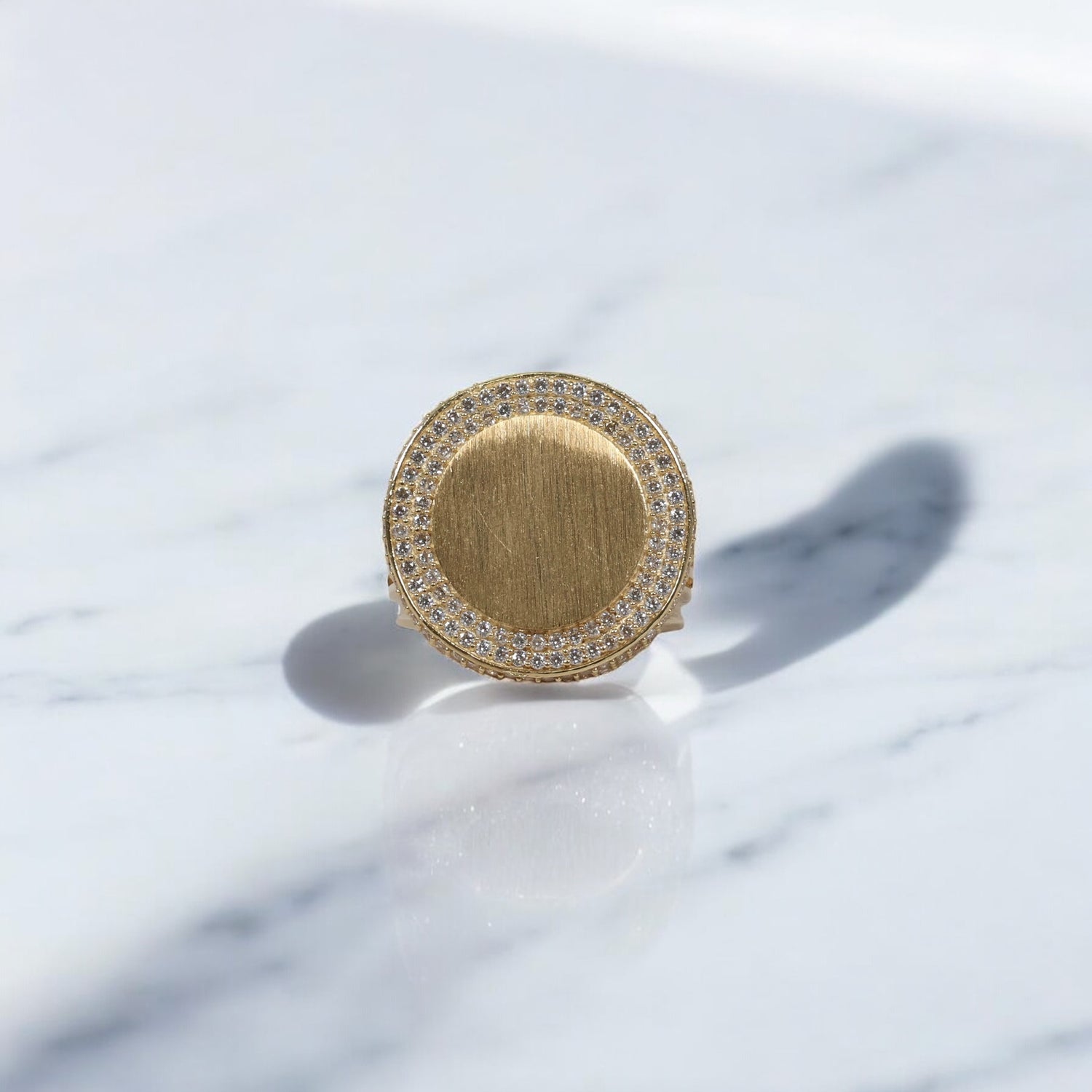 14K YG Luxury Memorial Rings / 15.8gr / Sz 13.5 /