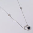 14K WG Diamond Double Heart With Sapphire Set Jewelry / 3gr / 1mm / 18in / 0.45Ct / VS2-SI / G-H - 0.30 Sap