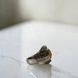 18K White-Yellow Gold Medusa Round Ring / 9.4gr / Size 9 1/2