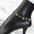 14K YG Roll On Butterfly Anklet / 3.80gr / 10in