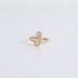 14K Yellow Gold Letter J Ring With Zircons / 1.5gr / Size 7.5