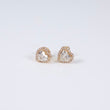 14K YG Lab Diamond Heart Stud Earrings / 3.1gr / 10mm / 2.50Ct Lab / VS / F