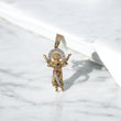 14K 2 Tone Divine Child Pendant / 2.51gr / 1.4in / White Zircons