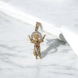 14K 2 Tone Divine Child Pendant / 2.51gr / 1.4in / White Zircons