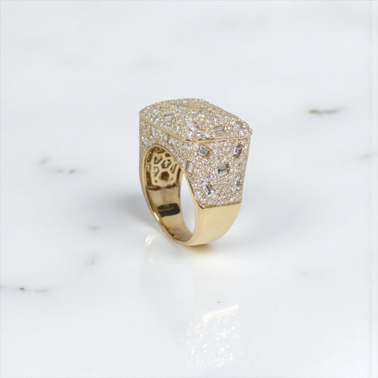 10K YG Diamond Baguette Luxury Rings / 16.2gr / Sz 10 / D-6.50Ct