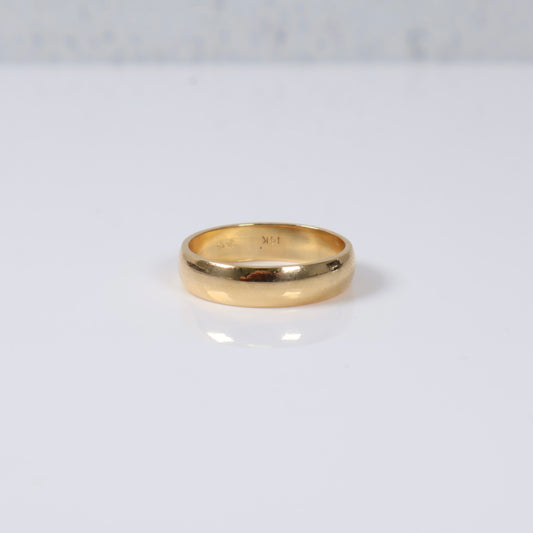 14K YG Band Engagement Ring / 4.77gr / Sz 9 / 5mm /