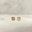 14K Rose Gold Diamond Square Luxury Stud Earrings 1.36Ct Dia Vs/Si / 2.71gr / 8mm