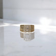 10K YG Luxury Square Rings / 9gr / Sz 10 3/4 / White Zircons