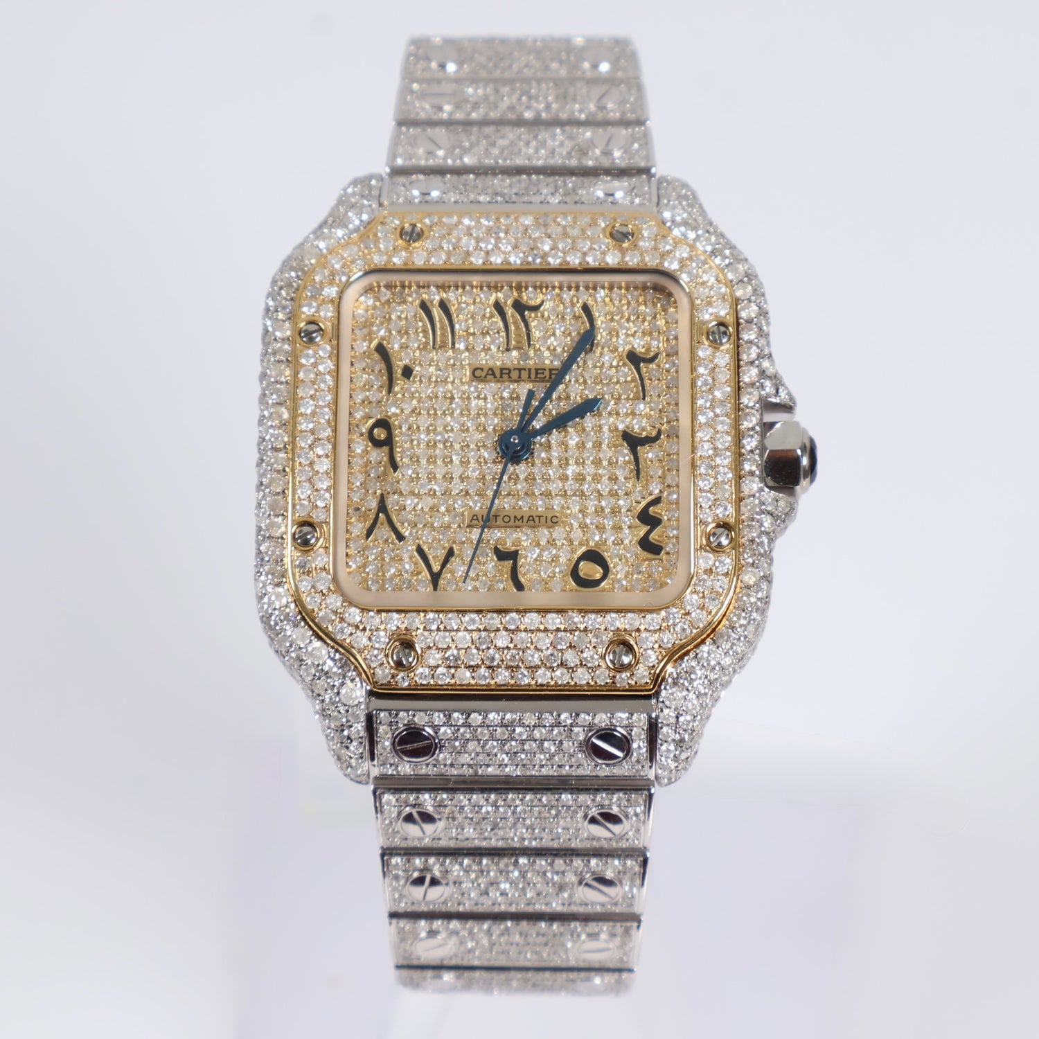 Cartier Santos Bustdown 2 Tone Yellow Watch / 36mm /