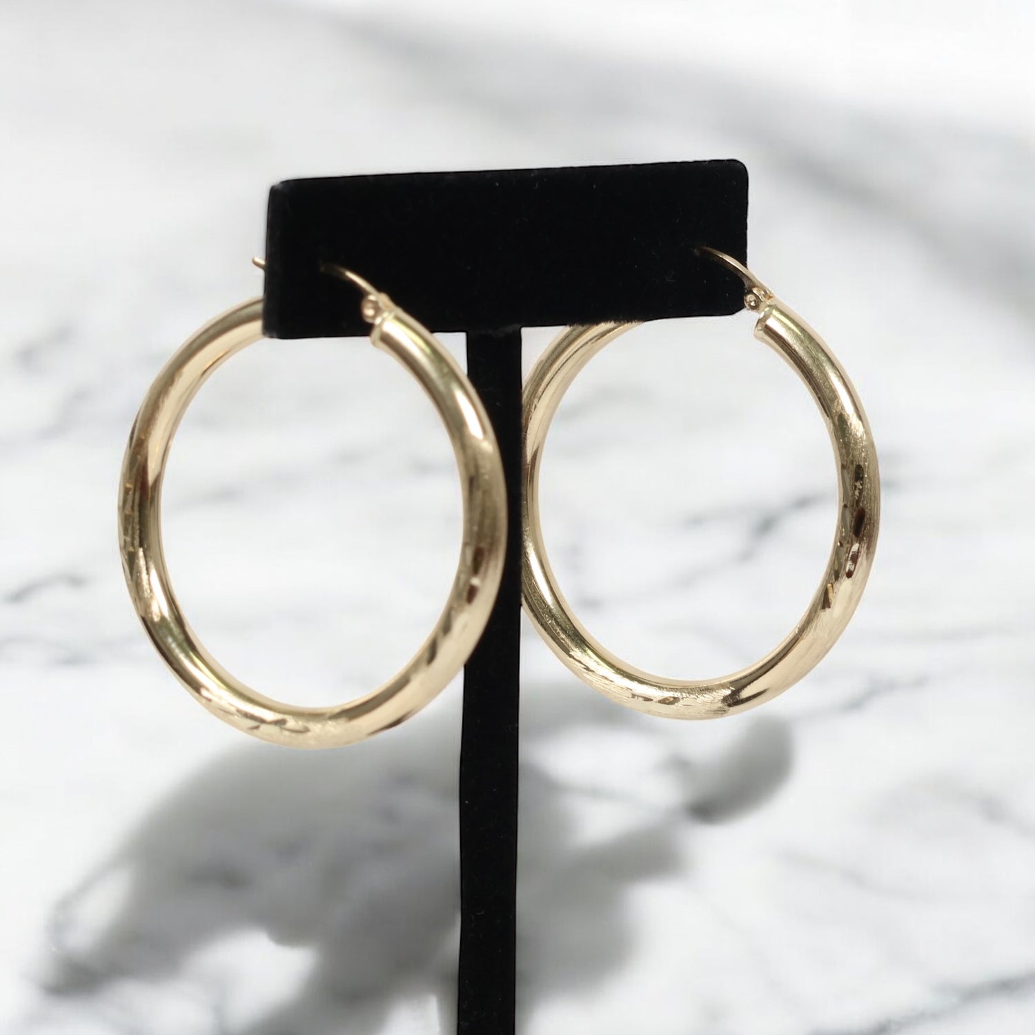 14K YG Luxury Hoop Earrings / 4.75gr / 2in /